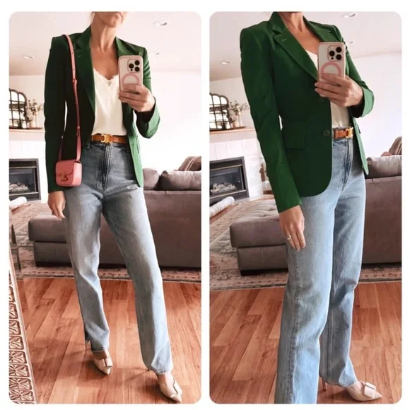 SOLD ❌LORO piana gorgeous poplin stretch green blazer jacket xs - Picture 3 of 10